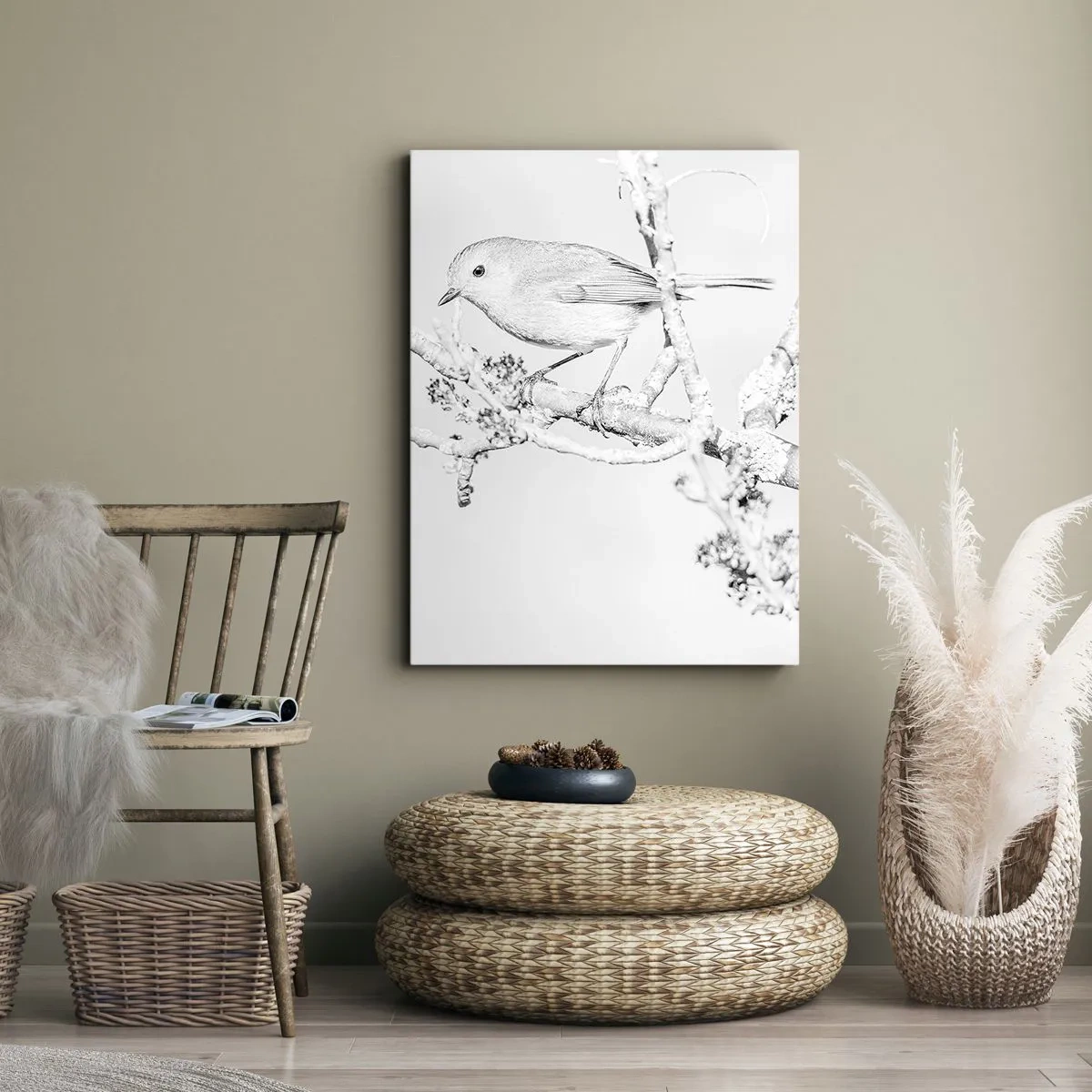 Canvastavla - Bild på duk - Vintermorgon - 70x100 cm