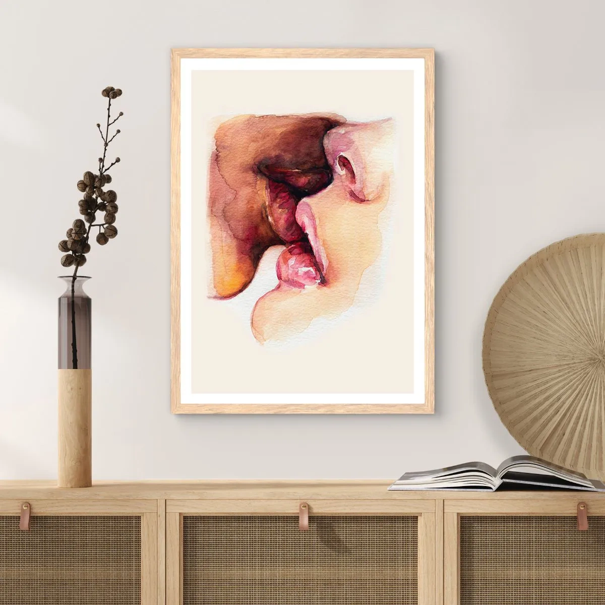 Affisch i ram av ljusek - Som dag och natt, jord och himmel - 40x50 cm