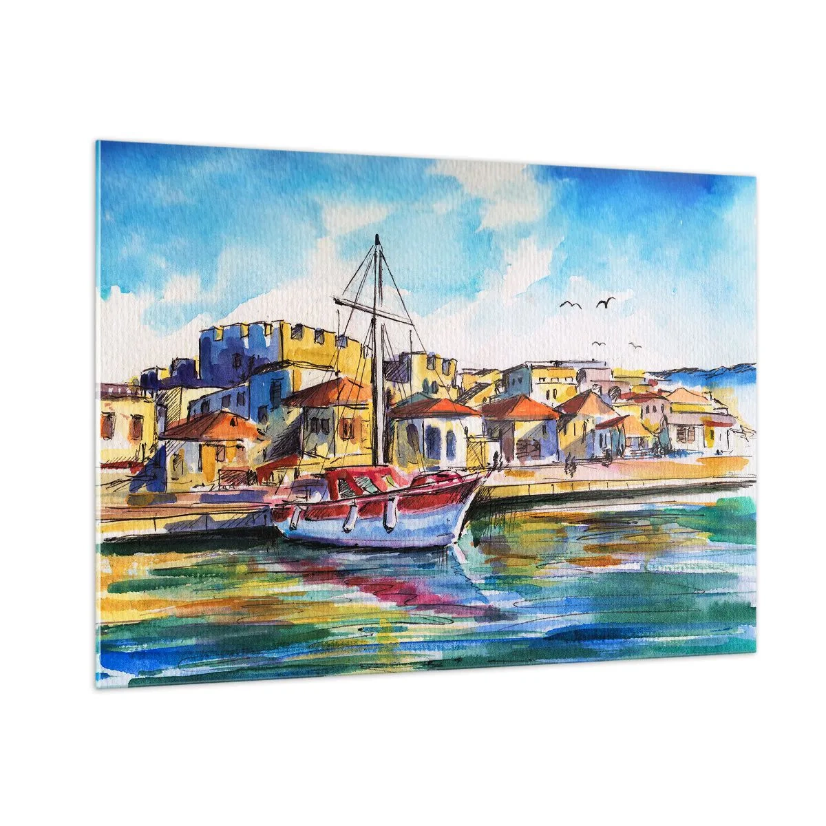 Glastavla - Bild på glas - Regnbågseftermiddag - 100x70 cm