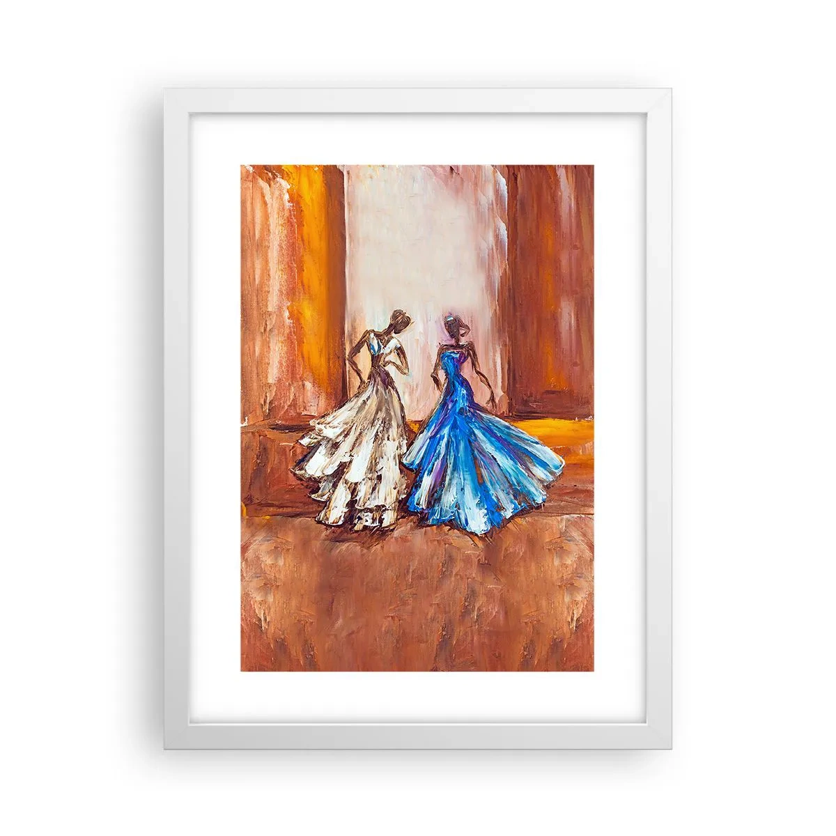 Affisch i vit ram - Prydlig duett - 30x40 cm