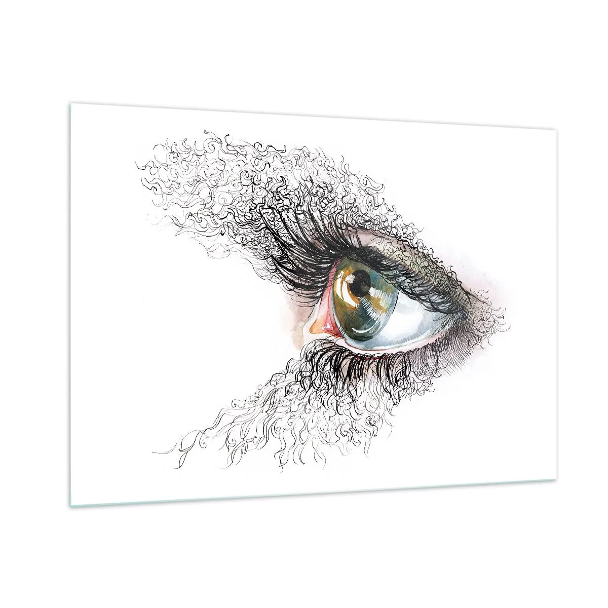 Glastavla - Bild på glas - Titta rakt in i själen - 100x70 cm