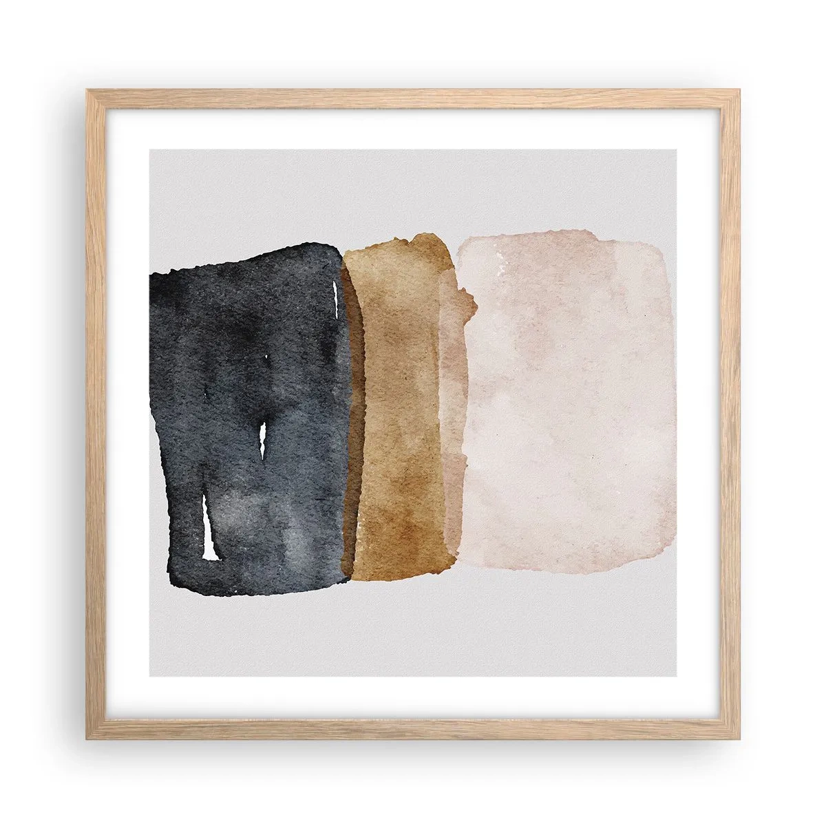 Affisch i ram av ljusek - Komposition av jordens färger - 50x50 cm