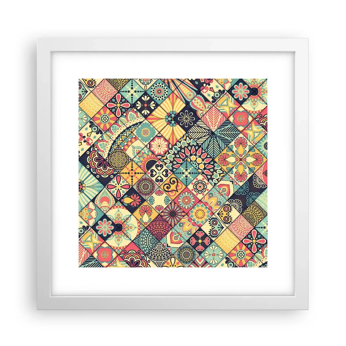 Affisch i vit ram - Marockansk stämning - 30x30 cm