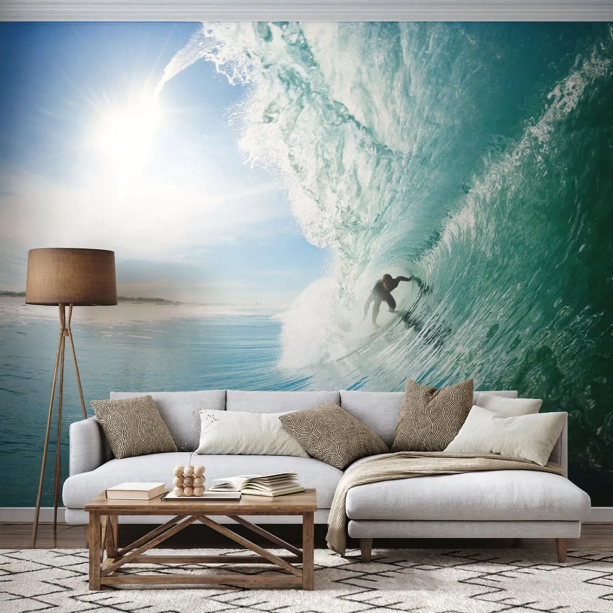 Självhäftande Fototapet Deluxe Sticker - Alltid på vågen - Landskap, Hav, Surfare - 250x175 cm