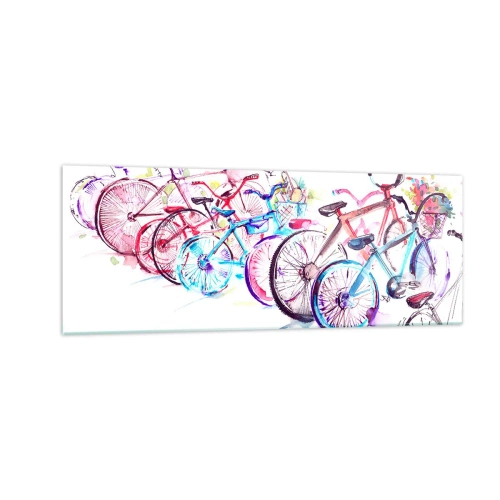 Glastavla - Bild på glas - Antimotoklubbens träff - 140x50 cm