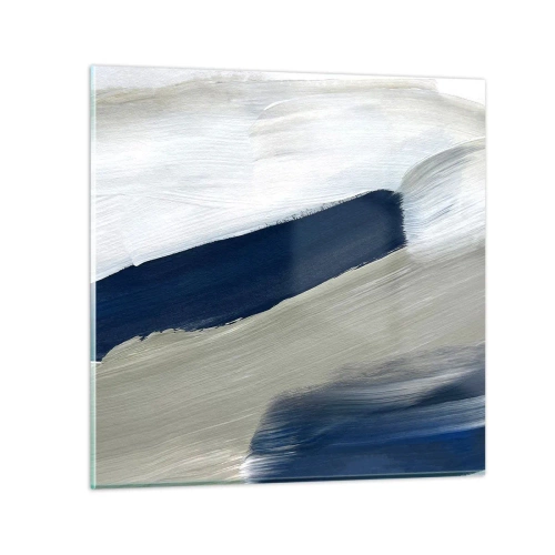 Glastavla - Bild på glas - Möte med vitt - 60x60 cm