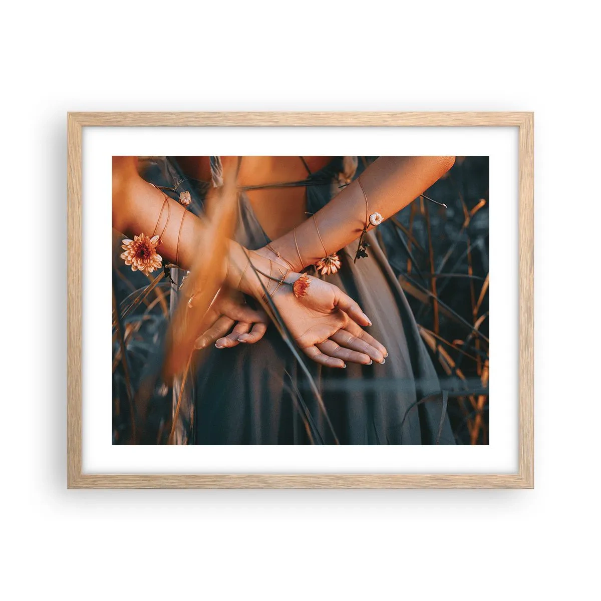 Affisch i ram av ljusek - Bunden till naturen - 50x40 cm