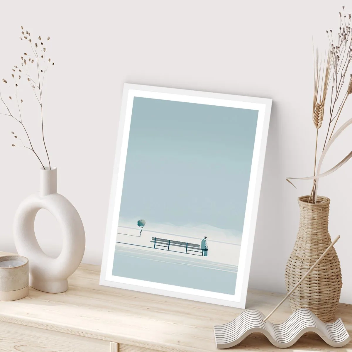 Affisch i vit ram - Ja, jag väntar. - 40x50 cm