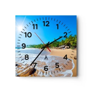 Väggklocka - Klocka på glas - Exotisk plats för dig - 40x40 cm