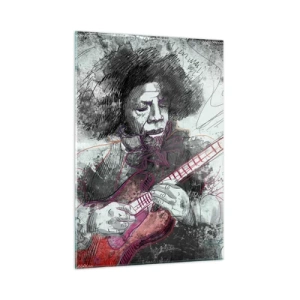 Glastavla - Bild på glas - På musikens vågor - 50x70 cm