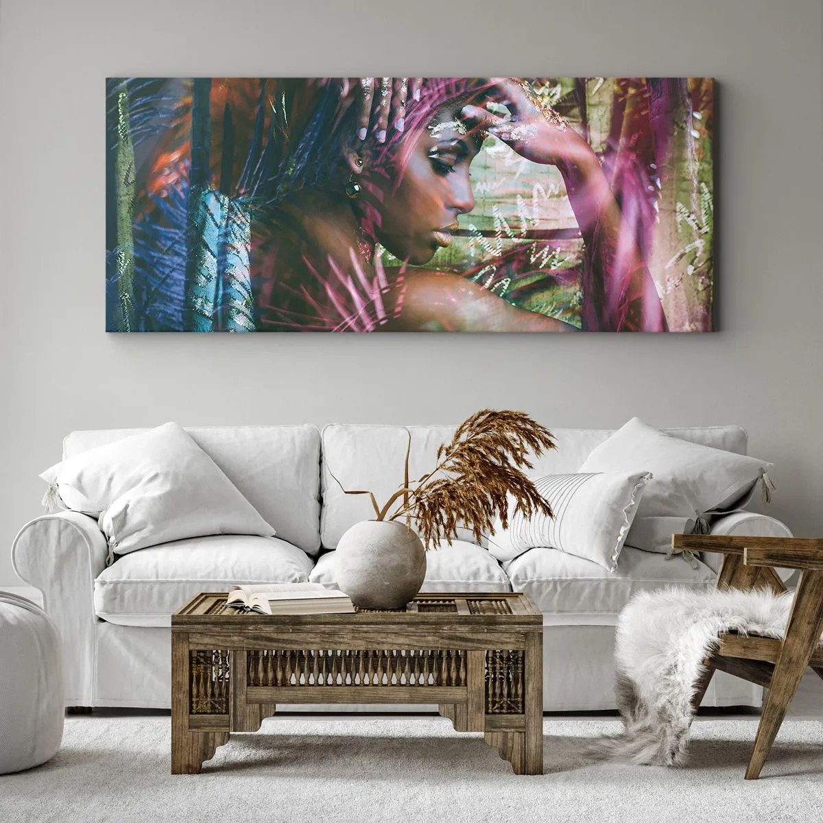 Canvastavla - Bild på duk - Moder Naturen i djungeln - 90x30 cm