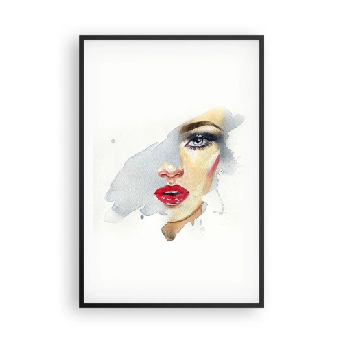 Affisch i svart ram - Reflektion i vattendroppe - 61x91 cm