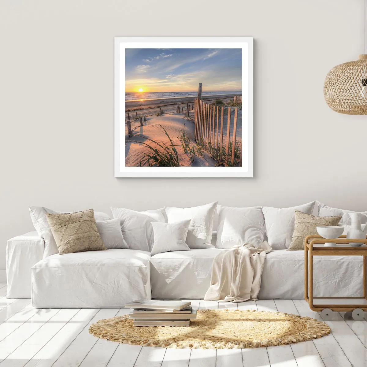 Affisch i vit ram - Vindens sken och skugga - 30x30 cm