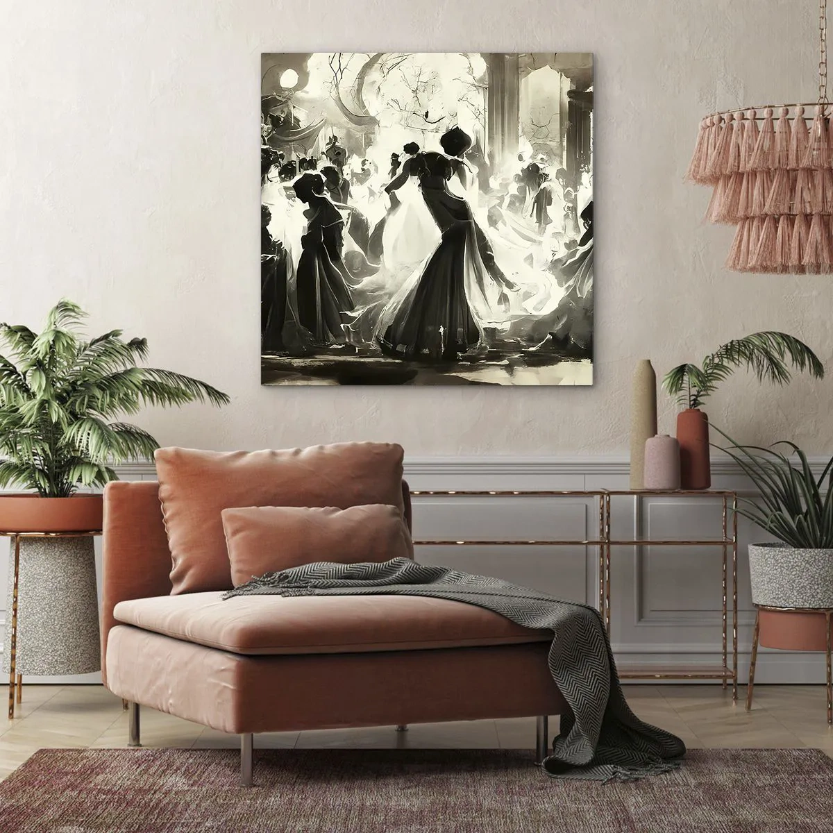 Canvastavla - Bild på duk - Stor maskerad - 40x40 cm