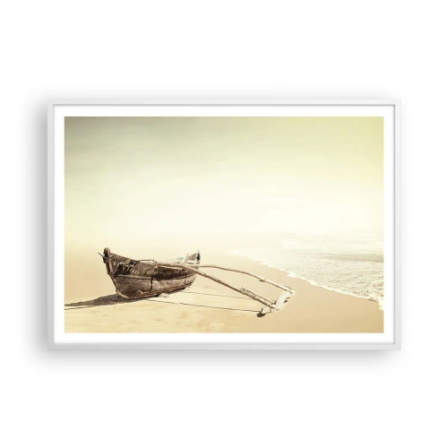 Affisch i vit ram - Minne från sydliga hav - 100x70 cm