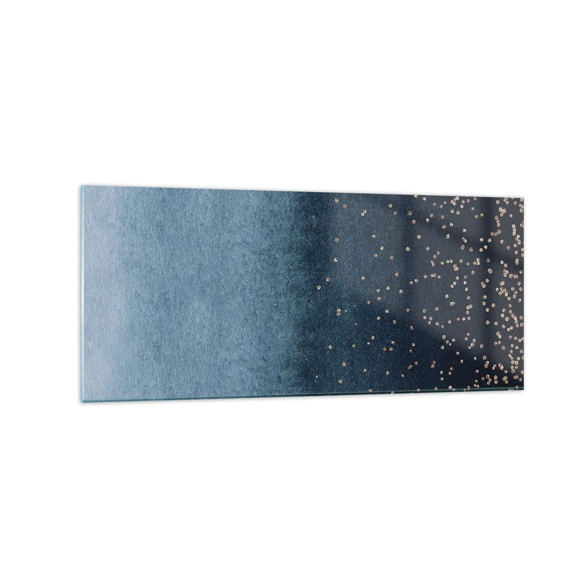 Glastavla - Bild på glas - Komposition – blåa faser - 120x50 cm