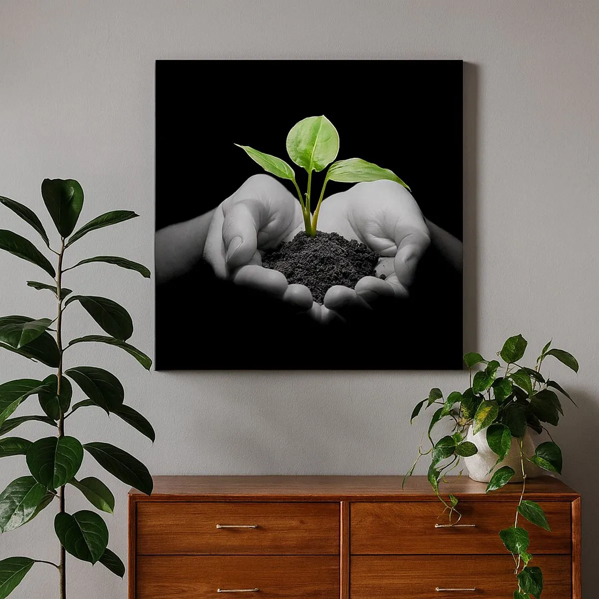 Canvastavla - Bild på duk - Jag älskar naturen och skyddar den - 30x30 cm