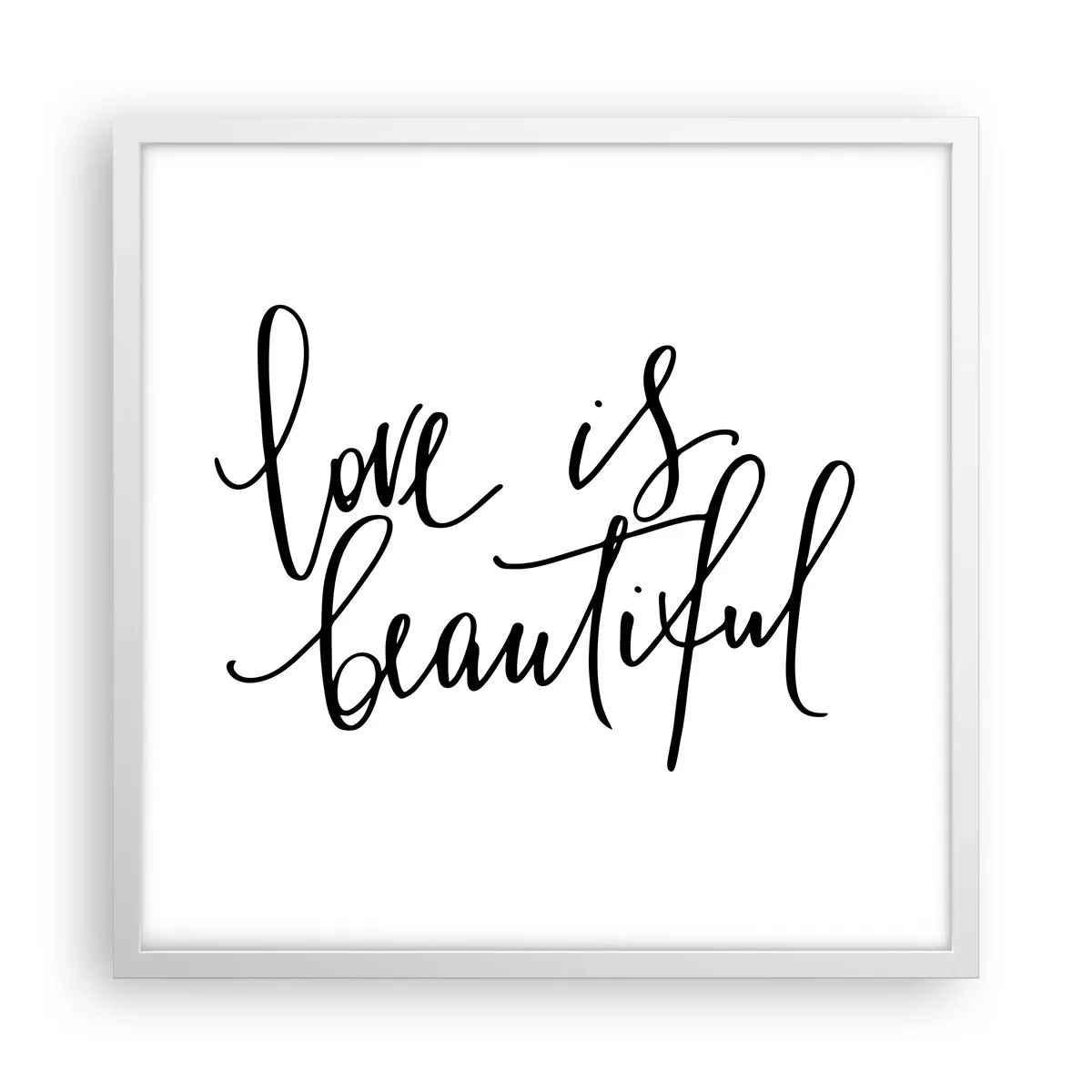 Affisch i vit ram - Läs och upprepa - 50x50 cm