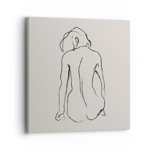Canvastavla - Bild på duk - Naken flicka - 30x30 cm