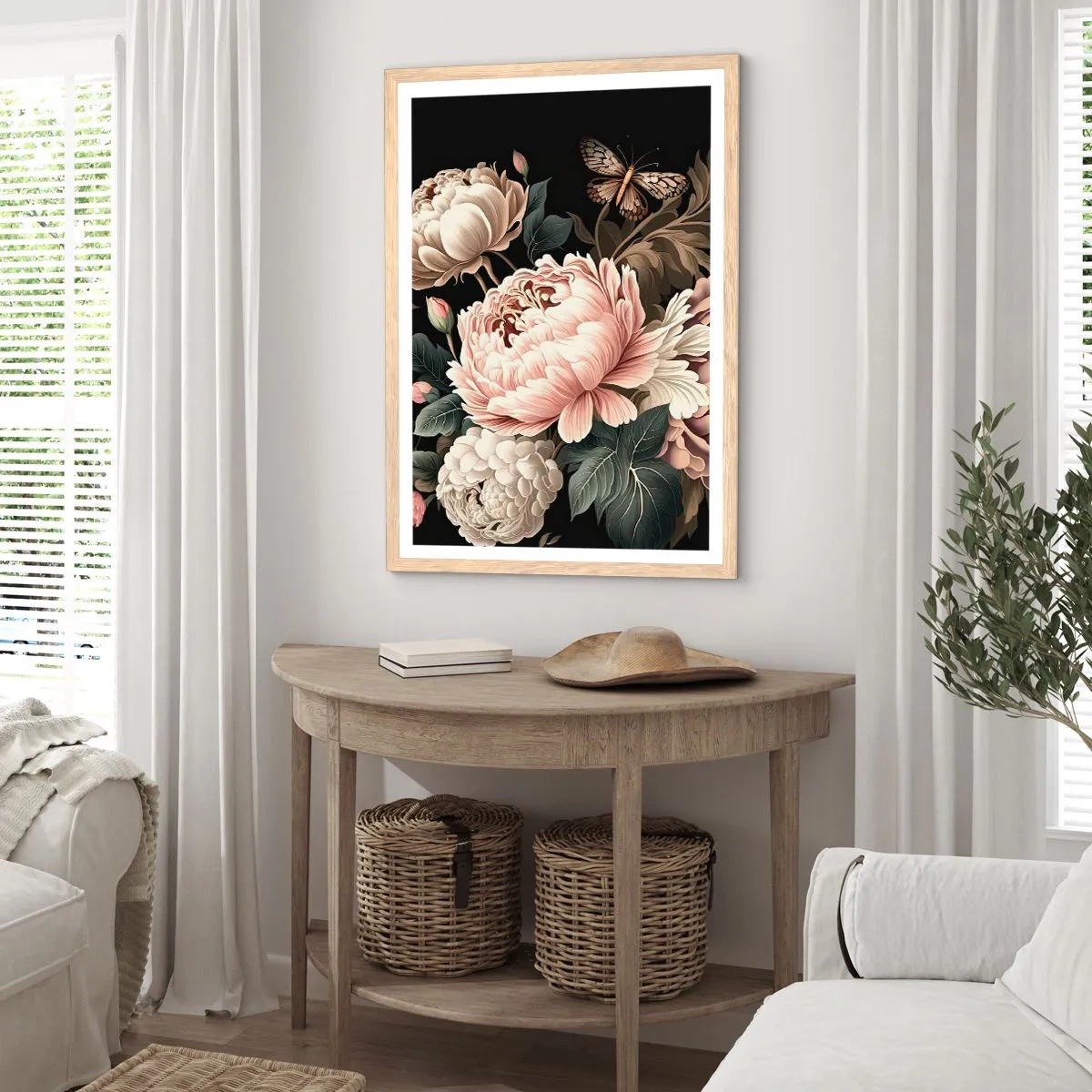 Affisch i ram av ljusek - I barockstil - 70x100 cm