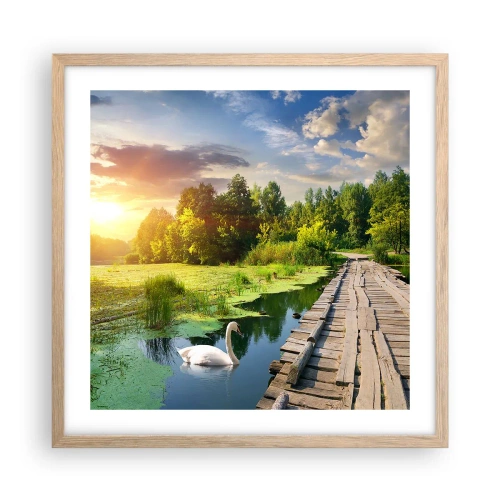 Affisch i ram av ljusek - Sommar, sommar överallt - 50x50 cm