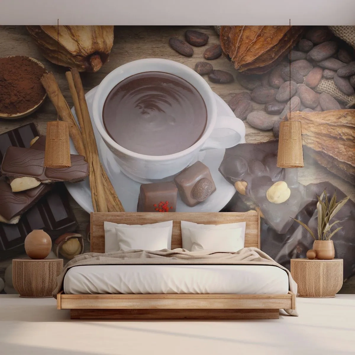 Fototapet Premium Sand - Från sagolika chokladfabriken - Gastronomi, Choklad, Kaffe - 100x70 cm