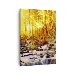 Canvastavla - Bild på duk - Stenar infattade i guld och platina - 70x100 cm