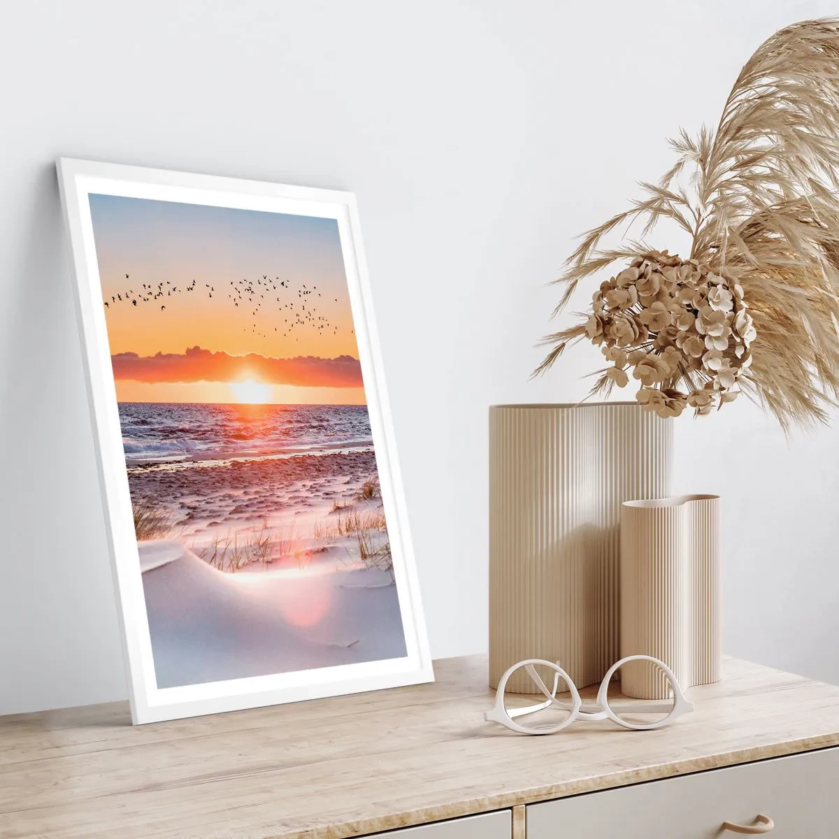 Affisch i vit ram - Horisontellt landskap - 70x100 cm