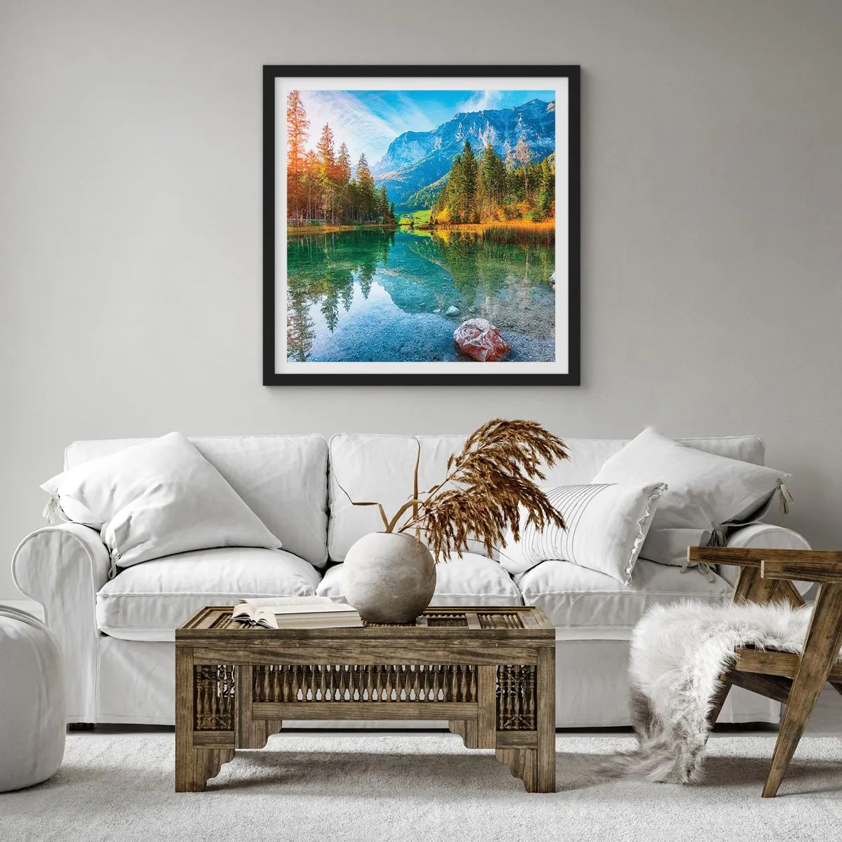 Affisch i svart ram - Höstens mildhet - 40x40 cm