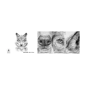 Provbit av fototapet Premium Canvas - En född ledare - Varg, Skiss, skandinavisk - 100x30 cm