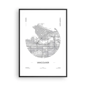 Affisch i svart ram - Vacouvers anatomi - 70x100 cm