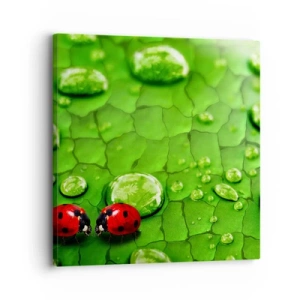 Canvastavla - Bild på duk - Ett möte i det gröna - 30x30 cm
