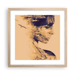 Affisch i ram av ljusek - Skön av naturen - 40x40 cm