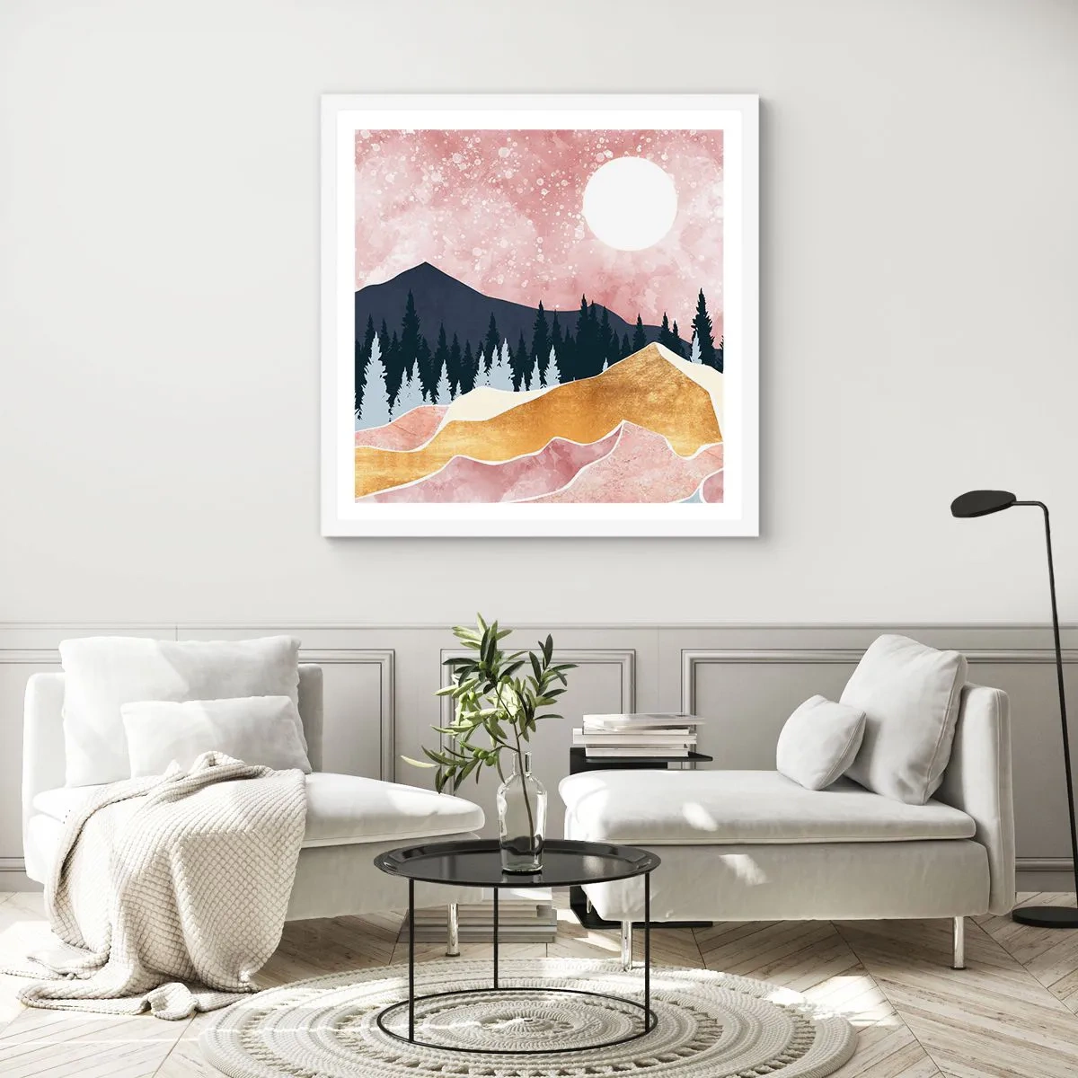 Affisch i vit ram - Nattvakt - 40x40 cm