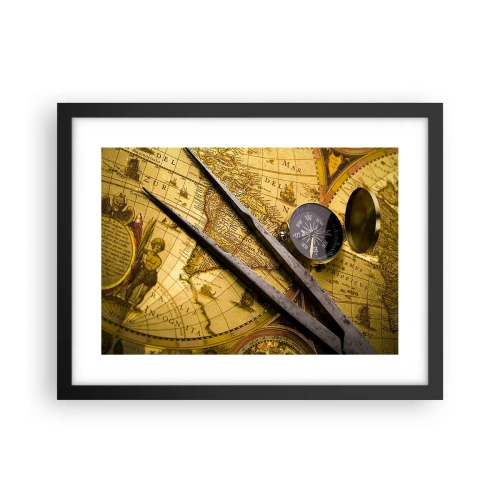 Affisch i svart ram - Var är skatterna? - 40x30 cm