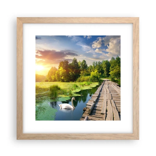 Affisch i ram av ljusek - Sommar, sommar överallt - 30x30 cm