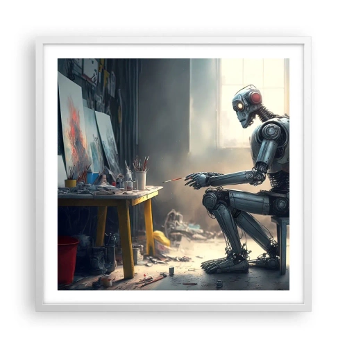 Affisch i vit ram - Den skapande handlingen - 60x60 cm