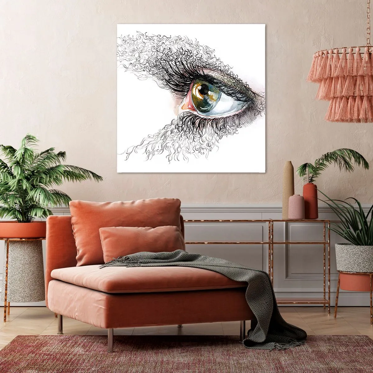 Canvastavla - Bild på duk - Titta rakt in i själen - 60x60 cm