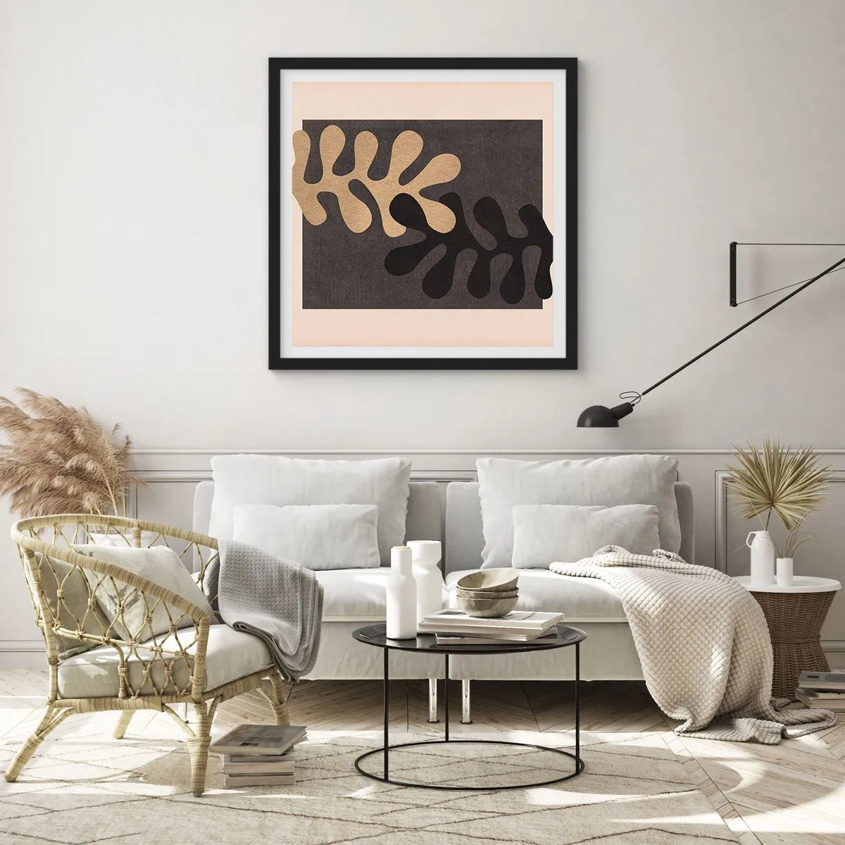 Affisch i svart ram - Brist och komplettering - 50x50 cm