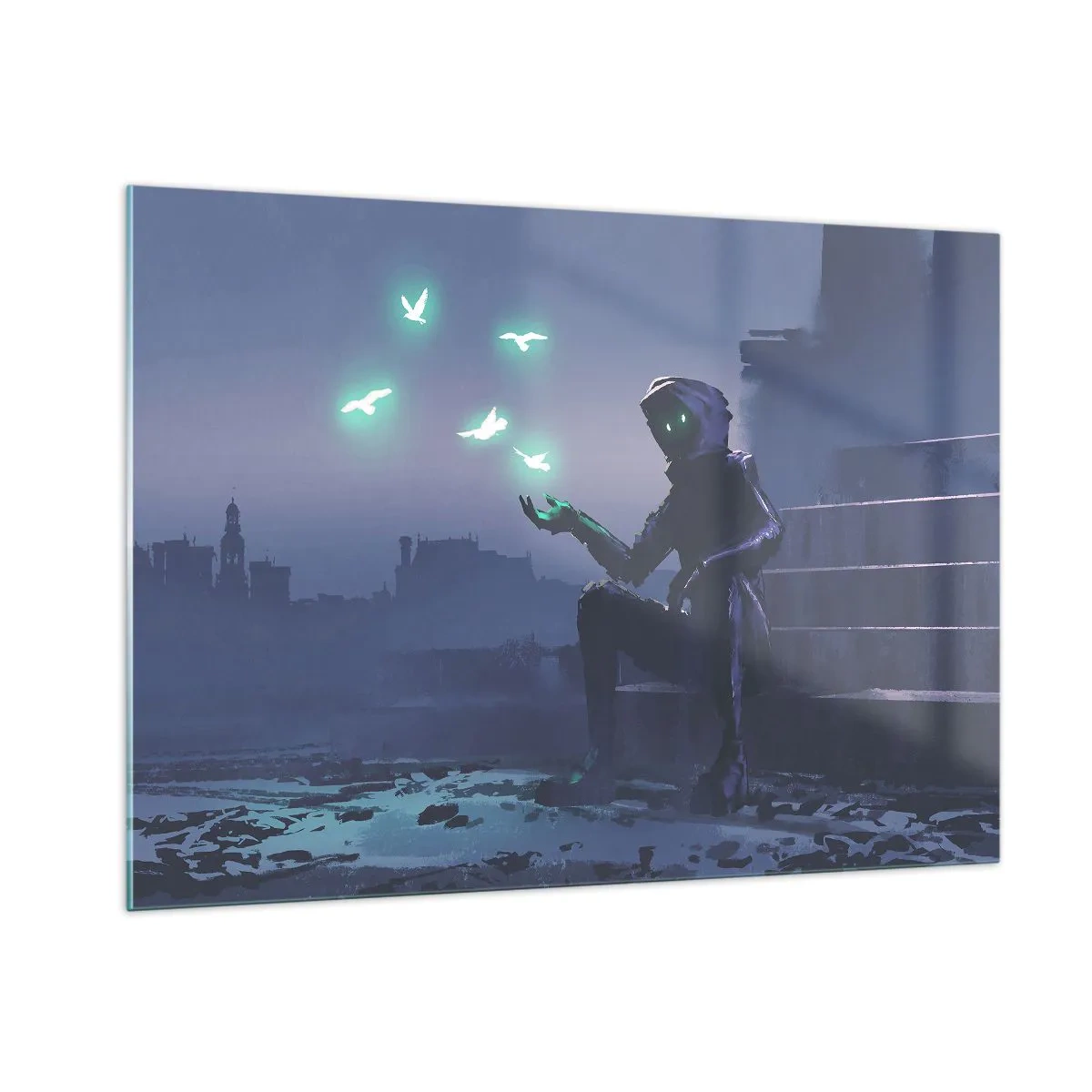 Glastavla - Bild på glas - Livet kommer tillbaka - 100x70 cm