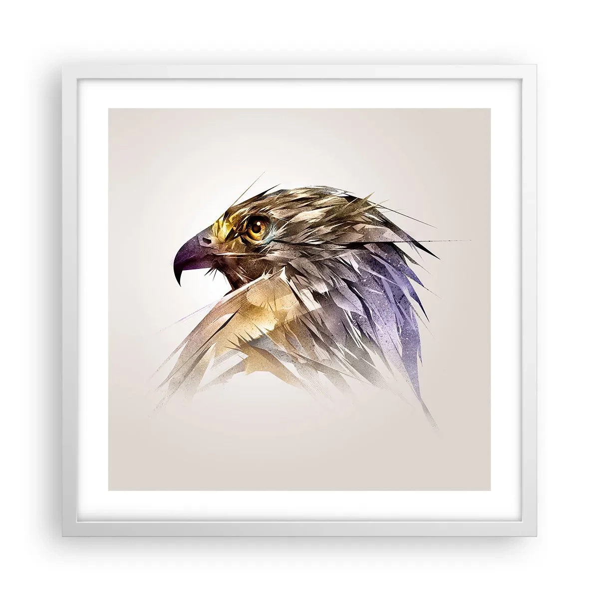 Affisch i vit ram - En kämpes porträtt - 50x50 cm