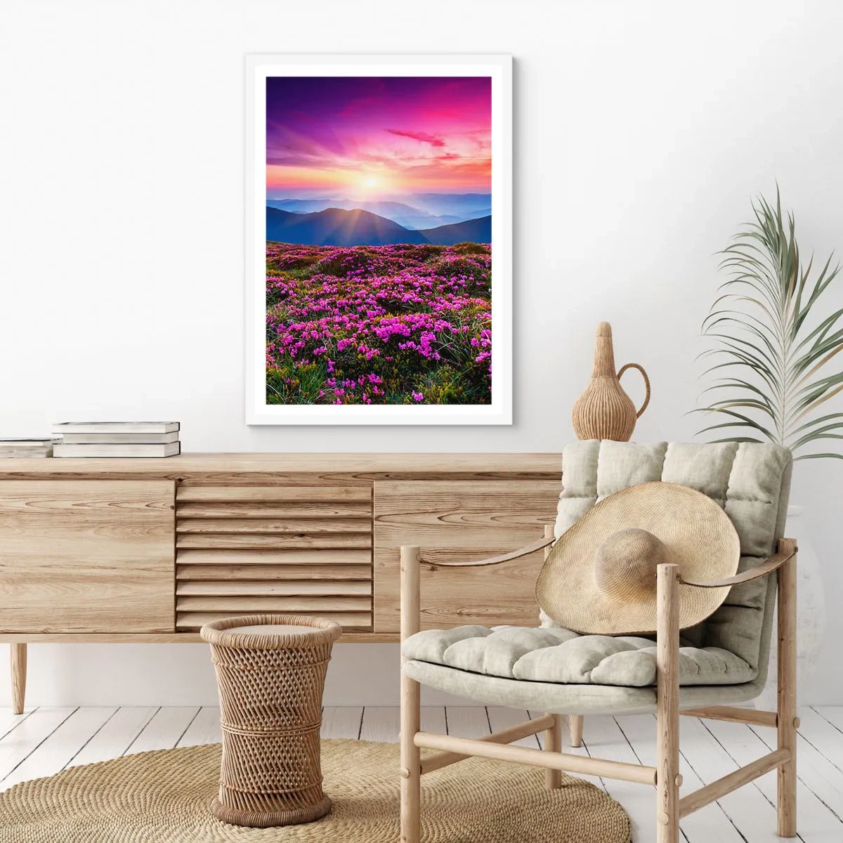 Affisch i vit ram - Doftande örter - 50x70 cm