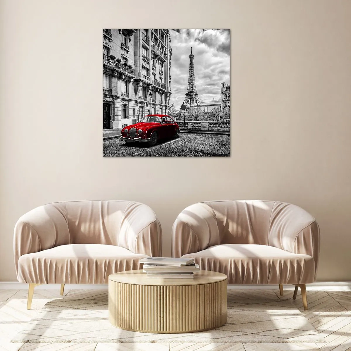 Glastavla - Bild på glas - Rovdjuret i staden - 60x60 cm