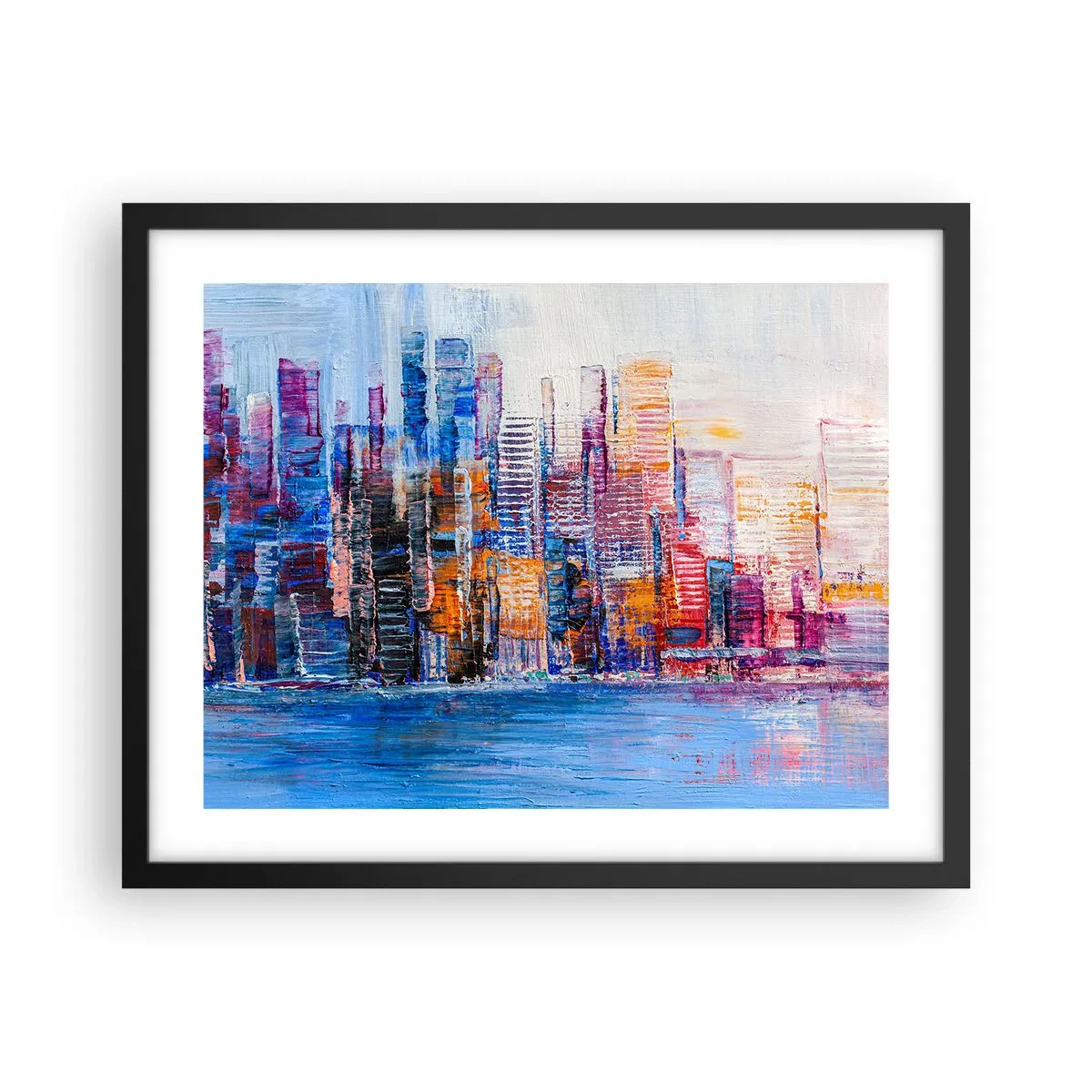 Affisch i svart ram - En glädjefylld metropol - 50x40 cm