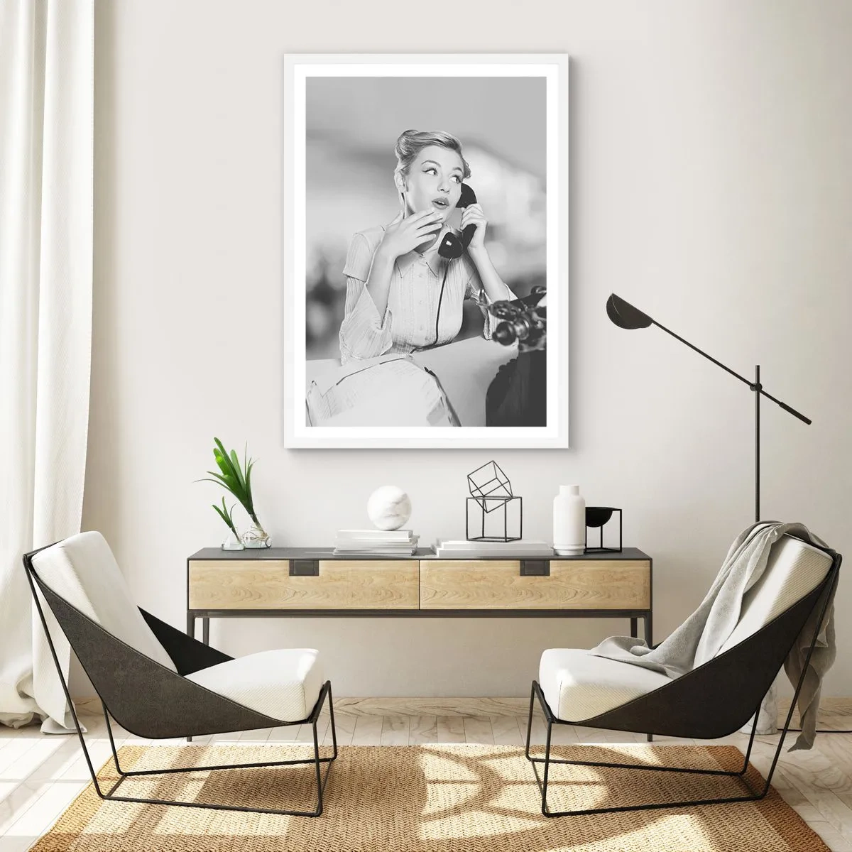 Affisch i vit ram - Hallå, tillbaka till 50-talet. - 61x91 cm