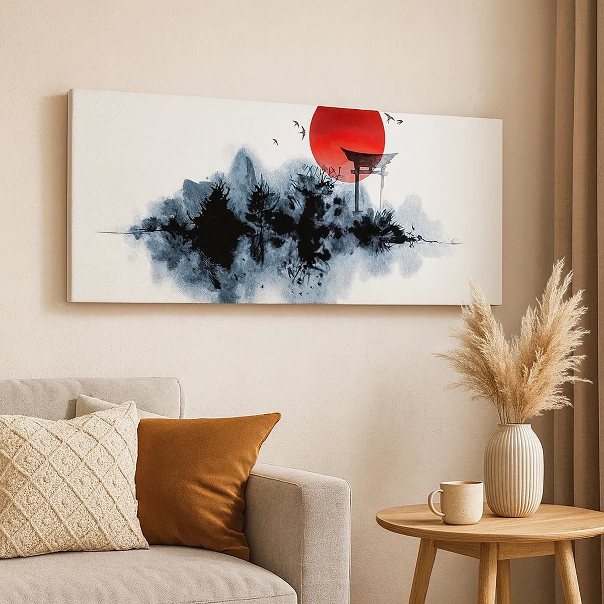 Canvastavla - Bild på duk - Japansk utsikt - 30x30 cm