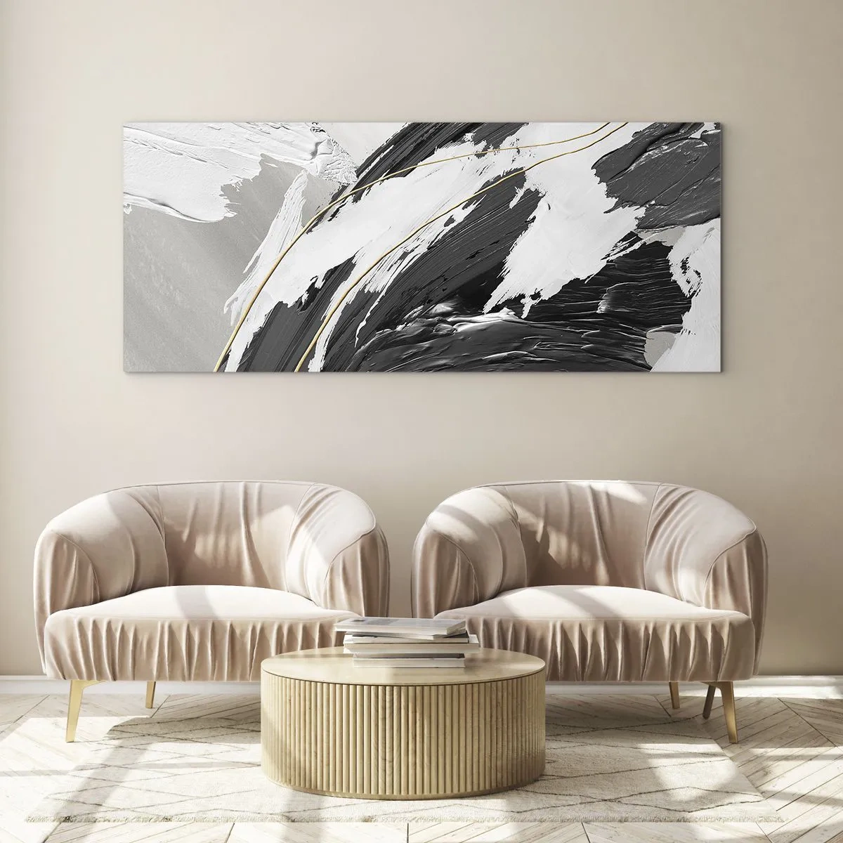 Glastavla - Bild på glas - Storslagen abstraktion - 120x50 cm