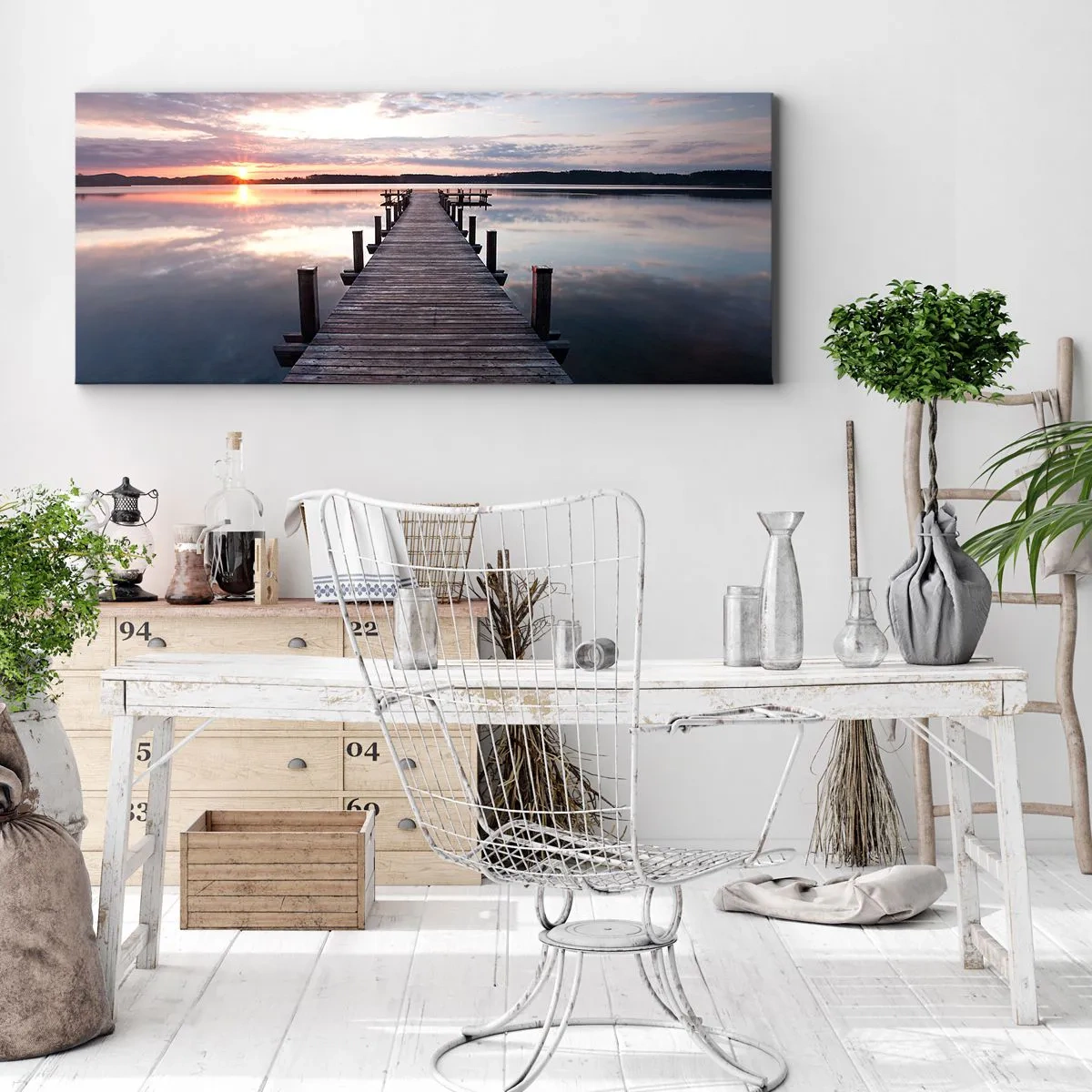 Canvastavla - Bild på duk - Den tysta gränsen mellan dag och natt - 100x40 cm