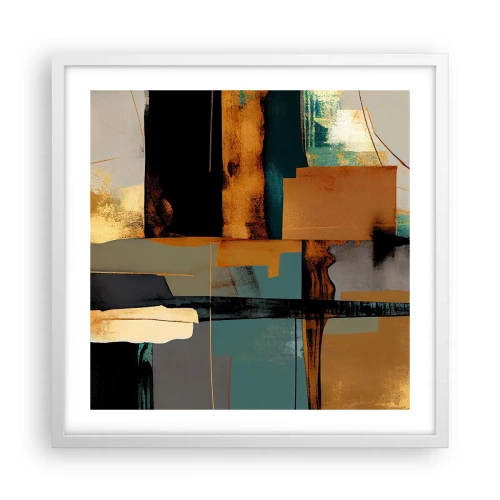 Affisch i vit ram - Abstraktion - ljus och skugga - 50x50 cm