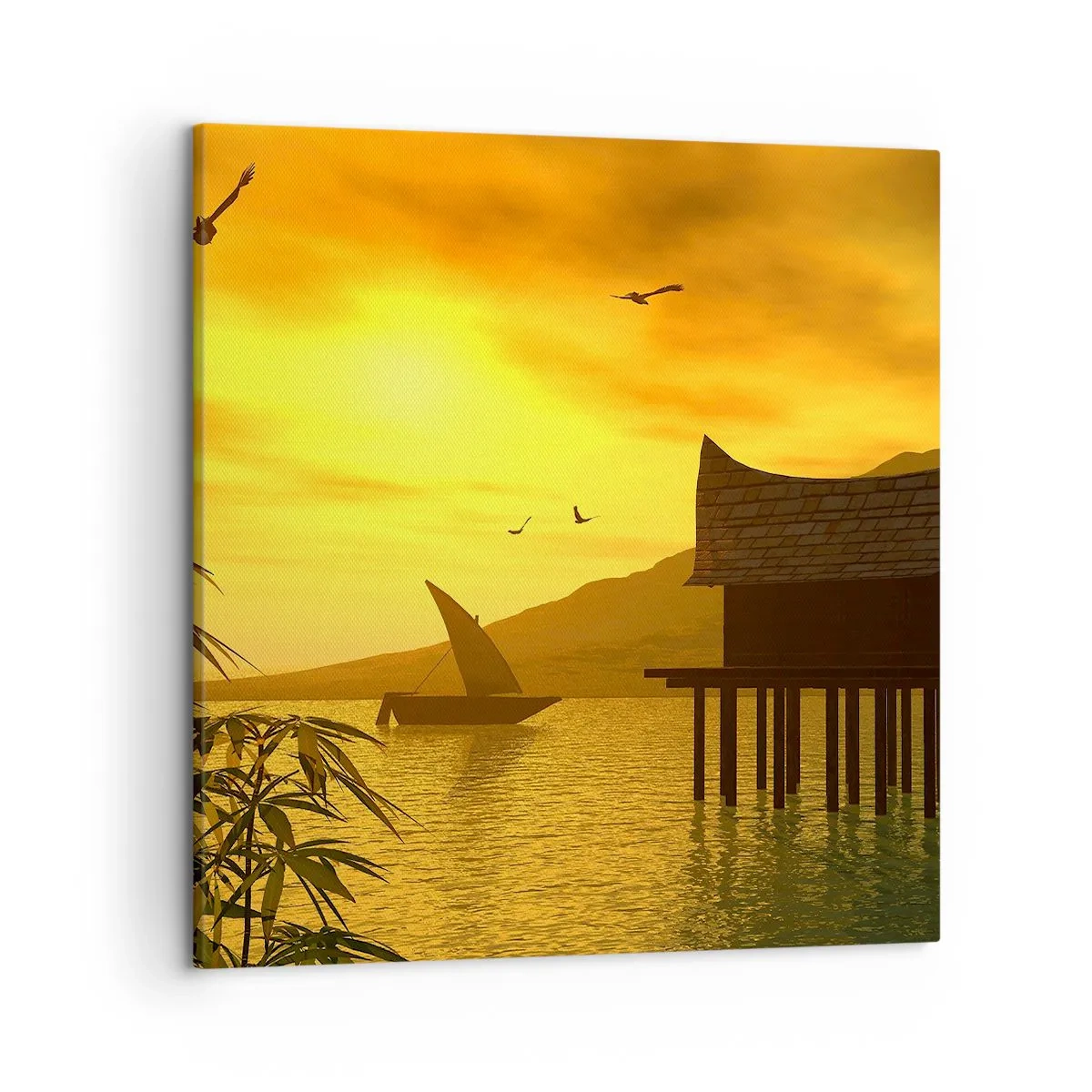 Canvastavla - Bild på duk - Efterlängtad ro - 50x50 cm